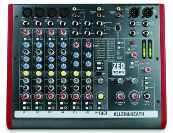 ZED 10 Channel Mini Mixer With Effects (LL-ZED-10FX)