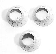 3 Pack Strat Style Control Knobs White/Gold (MM-MM910)